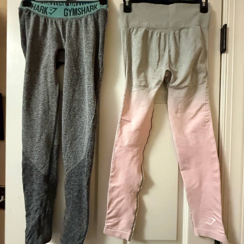 Gymshark Heather Gray Legging and Pink Ombre Active Set